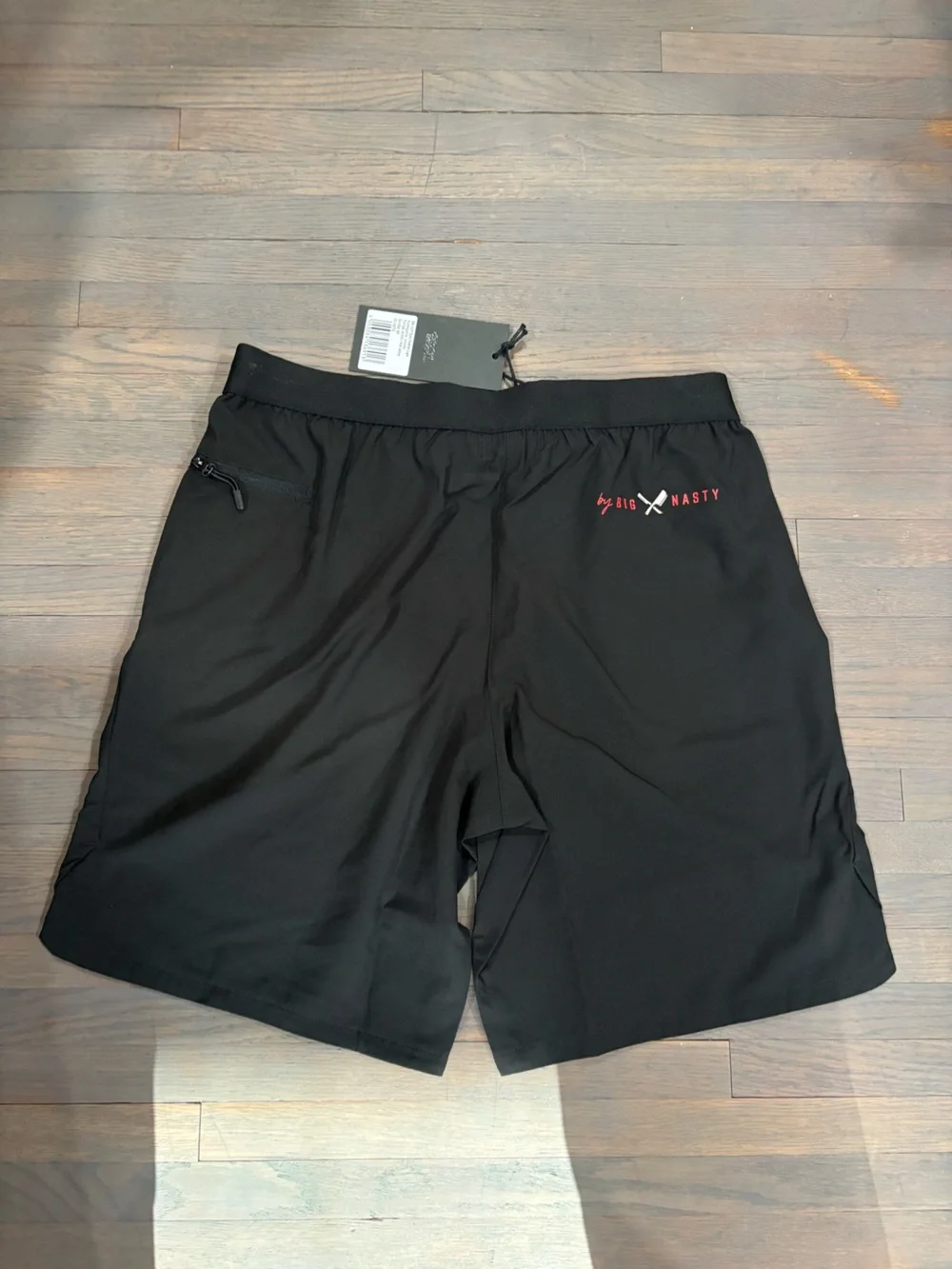 827. Black 'Big Nasty X Distorted People' Athletic Shorts
